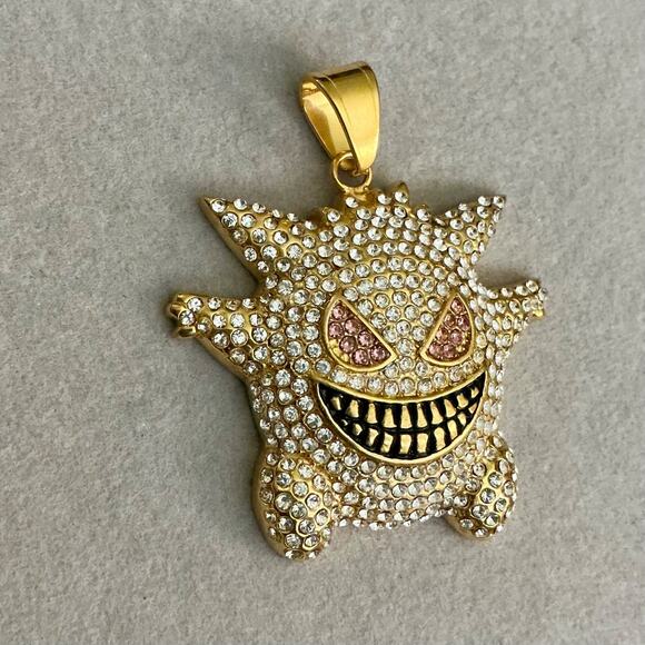 Brand New- Iced GENGAR Pokémon Pendant Medium- Gold - Picture 4 of 9